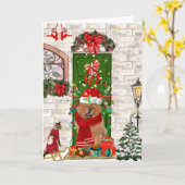 Chow Chow Dog Weihnachten Karte (Gelbe Blume)