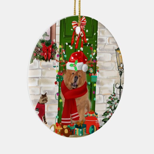 Chow Chow Dog Weihnachten Keramik Ornament (Rechts)