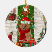 Chow Chow Dog Weihnachten Keramik Ornament (Vorne)