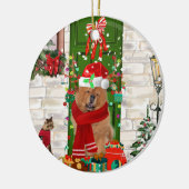 Chow Chow Dog Weihnachten Keramik Ornament (Links)