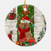 Chow Chow Dog Weihnachten Keramik Ornament (Hinten)