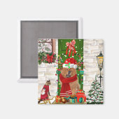 Chow Chow Dog Weihnachten Magnet (Vorderseite/Rückseite)