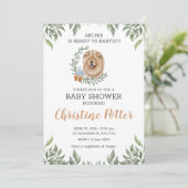 Chow Chow Dog Welpe Greenery Boho Baby Shower Einladung (Stehend Vorderseite)