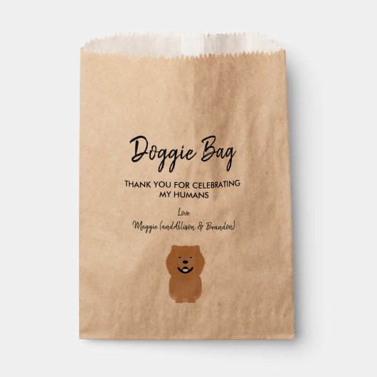 Chow Chow Doggie Bag für Hochzeit, Gefälligkeitsta Geschenktütchen (Vorderseite)