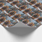Chow Chow Dogs Christmas Snow Holiday  Geschenkpapier (Ecke)