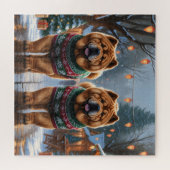 Chow Chow Dogs Christmas Snow Holiday  Puzzle (Horizontal)
