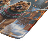 Chow Chow Dogs Christmas Snow Holiday  Schneidebrett (Ecke)