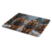 Chow Chow Dogs Christmas Snow Holiday  Schneidebrett (Ecke)