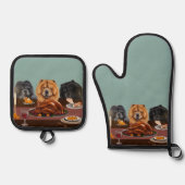 Chow Chow Feast Oven Mitt und Pot Holder Ofenhandschuh & Topflappen-Set (Vorderseite)