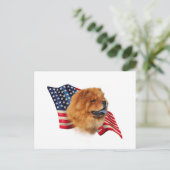 Chow Chow Flag Postkarte (Stehend Vorderseite)