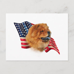 Chow Chow Flag Postkarte