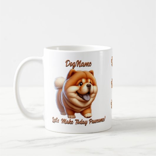 Chow Chow - Fügen Sie den Namen des Dogs hinzu, än Kaffeetasse (Links)