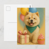 Chow Chow Geburtstag Postkarte (Vorne/Hinten)