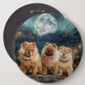 Chow Chow Halloween Gruselig Button (Vorne & Hinten)