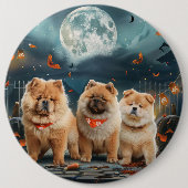 Chow Chow Halloween Gruselig Button (Vorderseite)