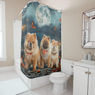 Chow Chow Halloween Gruselig Duschvorhang
