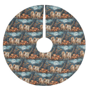 Chow Chow Halloween Gruselig Polyester Weihnachtsbaumdecke