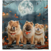 Chow Chow Halloween Spooky Duschvorhang (Vorderseite)