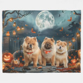 Chow Chow Halloween Spooky Fleecedecke (Vorderseite (Horizontal))