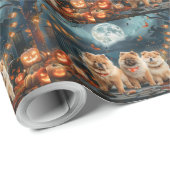 Chow Chow Halloween Spooky Geschenkpapier (Rolleneckpunkt)