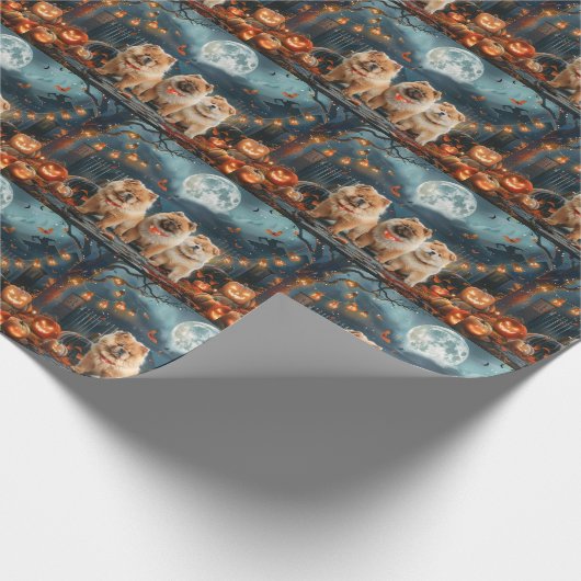 Chow Chow Halloween Spooky Geschenkpapier (Ecke)
