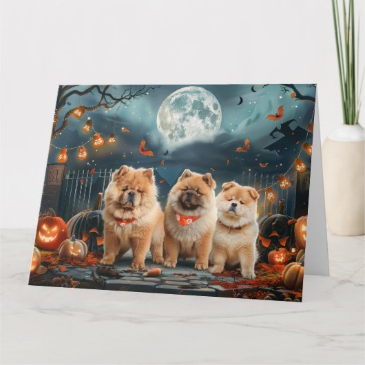 Chow Chow Halloween Spooky Karte (Vorderseite)