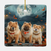 Chow Chow Halloween Spooky Keramikornament (Rückseite)