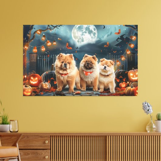 Chow Chow Halloween Spooky Leinwanddruck (Insitu (Wohnzimmer))
