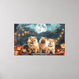 Chow Chow Halloween Spooky Leinwanddruck