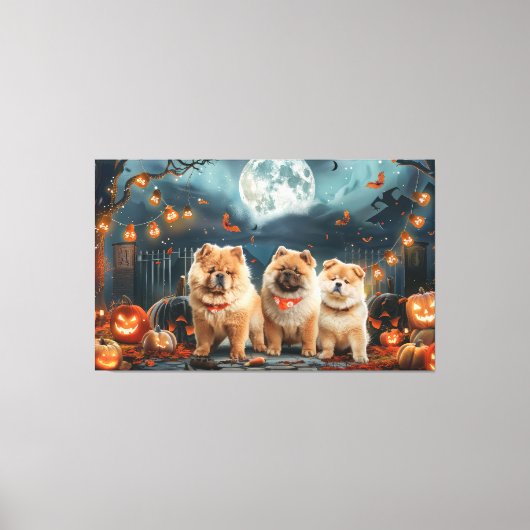 Chow Chow Halloween Spooky Leinwanddruck (Vorderseite)