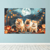 Chow Chow Halloween Spooky Leinwanddruck (Insitu (Holzboden))