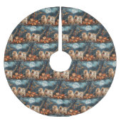 Chow Chow Halloween Spooky Polyester Weihnachtsbaumdecke (Vorderseite)