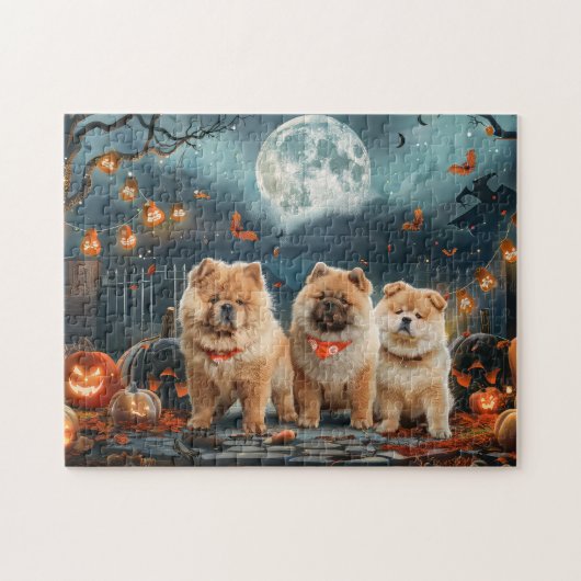 Chow Chow Halloween Spooky Puzzle (Horizontal)