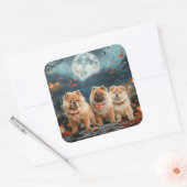Chow Chow Halloween Spooky Quadratischer Aufkleber (Umschlag)