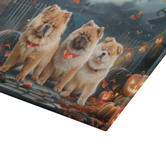 Chow Chow Halloween Spooky Schneidebrett (Ecke)
