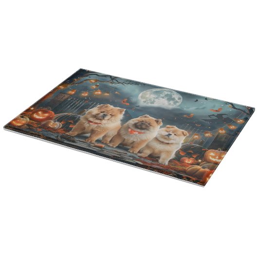Chow Chow Halloween Spooky Schneidebrett (Ecke)