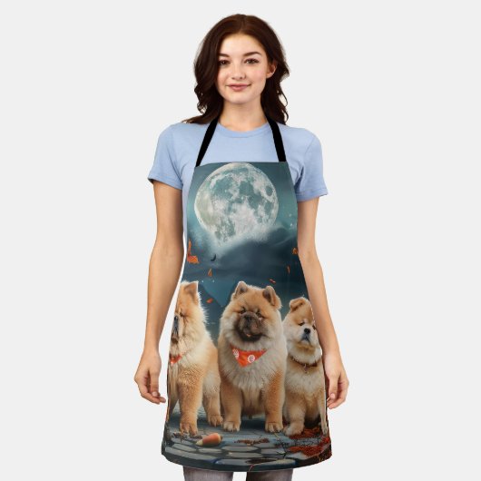 Chow Chow Halloween Spooky Schürze (Getragen)