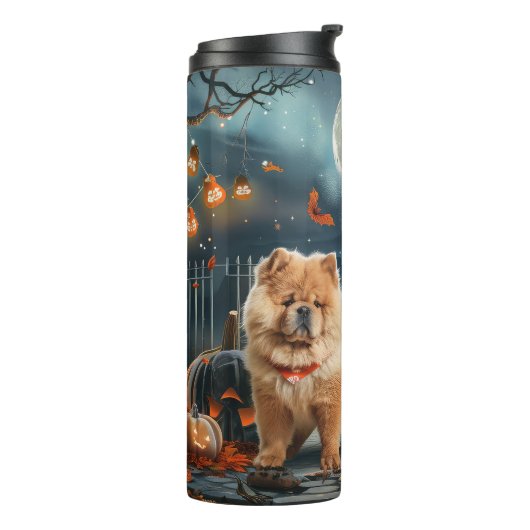 Chow Chow Halloween Spooky Thermosbecher (Nach links gedreht)