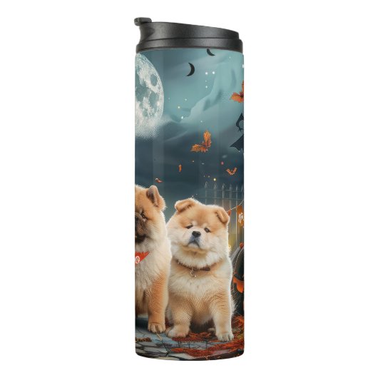 Chow Chow Halloween Spooky Thermosbecher (Nach rechts gedreht)