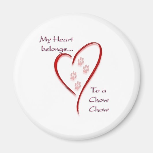 Chow Chow Heart Belongs Magnet (Vorne)