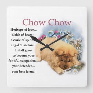 Chow Chow Heritage von Liebe Welpe Quadratische Wanduhr