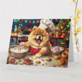 Chow Chow Holiday Baking: Feierliche Weihnachten Karte (Gelbe Blume)