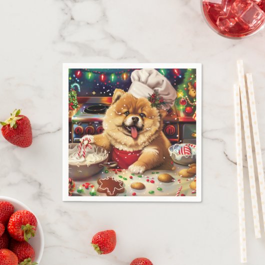 Chow Chow Holiday Baking: Feierliche Weihnachten Serviette (Beispiel)