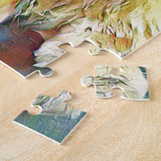 Chow-Chow-Hund auf Portal im Regen Puzzle (Seite)