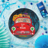 Chow Chow Hund Autofahren Auto Beängstigend Hallow Pappteller (Party)