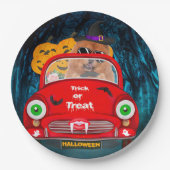 Chow Chow Hund Autofahren Auto Beängstigend Hallow Pappteller (Vorderseite)