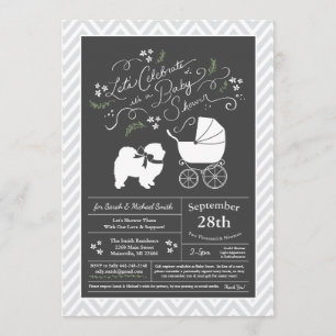 Chow Chow Hund Baby Dusche neutral Einladung