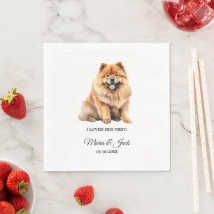 Chow Chow Hund, den ich zuerst geliebt habe, Hochz Serviette