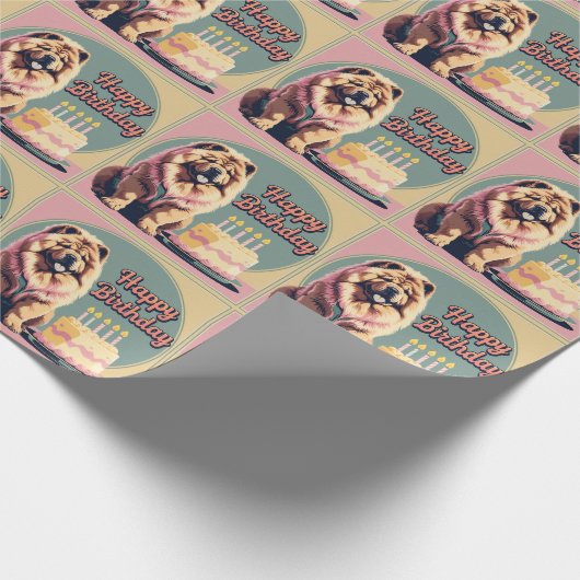 Chow Chow Hund farbenfroh Geschenkpapier (Ecke)