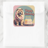 Chow Chow Hund farbenfroh Quadratischer Aufkleber (Tasche)